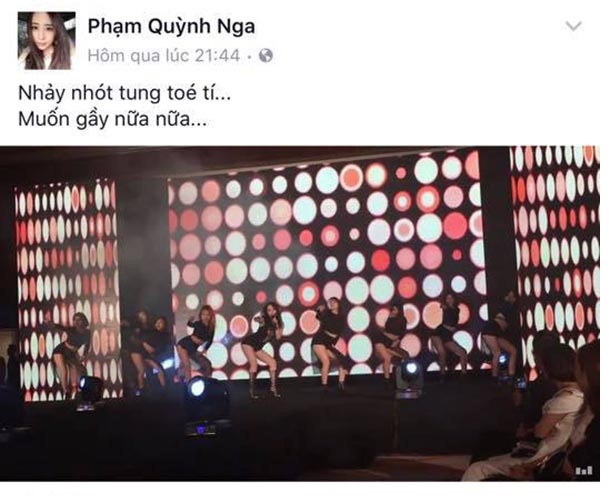 Quỳnh Nga chia sẻ đường link bài hát lên trên cá nhân.