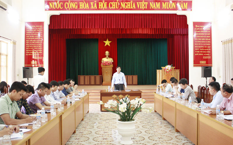 Đồngg chí Vũ Văn Diện, Phó Chủ tịch UBND tỉnh phát biểu chỉ đạo tại buổi làm việc