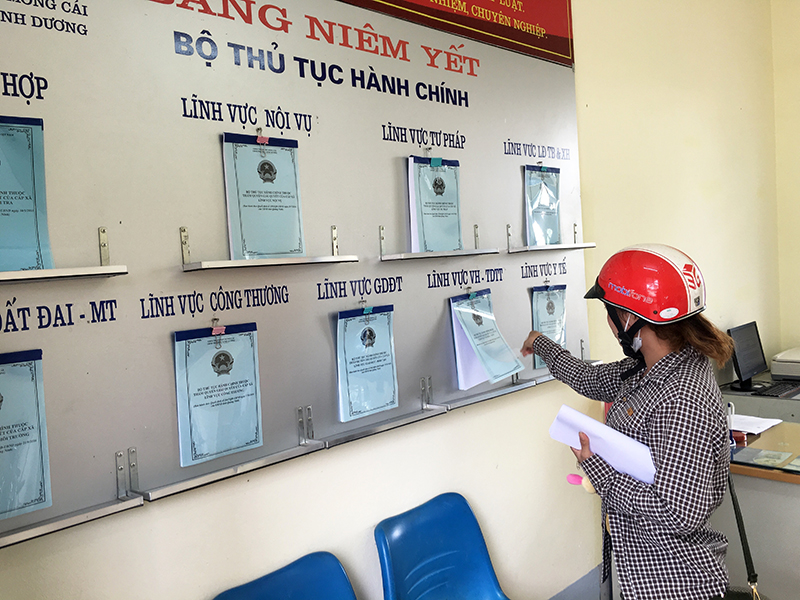 TTHC được niêm yết công khai tại Bộ phận tiếp nhận và trả kết quả hiện đại phường Ninh Dương (TP Móng Cái).