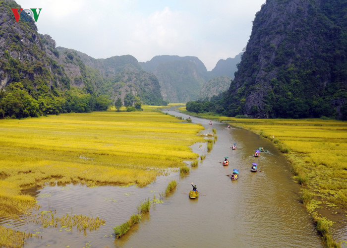   Dòng sông Ngô Đồng là tuyến đường thủy đưa du khách đến với các hang động, di tích lịch sử trong khu danh thắng Tam Cốc - Bích Động.