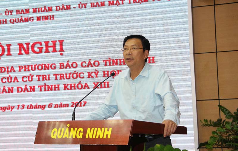 Đồng chí Nguyễn Văn Đọc, Bí thư Tỉnh, Chủ tịch HĐND tỉnh phát biểu chỉ đạo hội nghị.