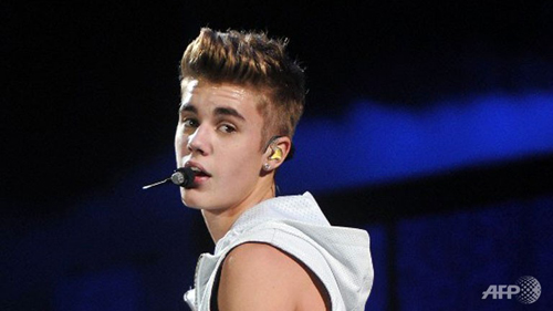 Nam ca sĩ Justin Bieber. Ảnh: AFP