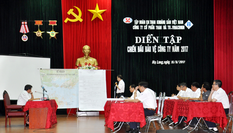 Công ty CP Than Hà Tu - Vinacomin tổ chức diễn tập chiến đấu bảo vệ Công ty năm 2017.