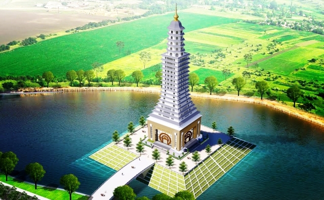 Mẫu thiết kế công trình tháp Thái Bình được UBND tỉnh Thái Bình phê duyệt.