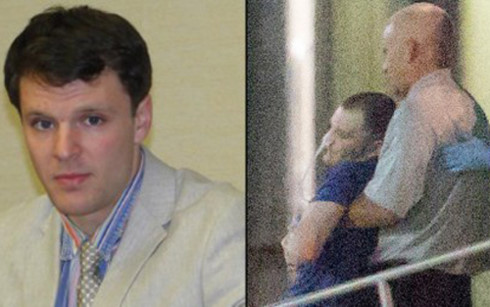 Otto Warmbier khi ra tòa (trái) và trong tình trạng hôn mê khi trở về Mỹ (phải). Ảnh: USA Today.
