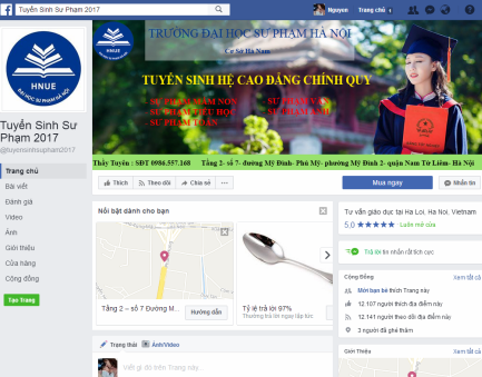                 Hình ảnh của trang mạng xã hội mạo danh Trường Đại học Sư phạm Hà Nội để thông báo tuyển sinh.