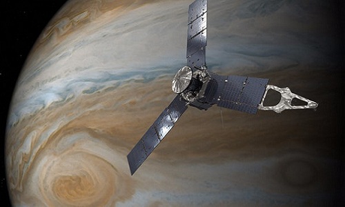 Tàu Juno bay qua gần Vết đỏ lớn. Ảnh: NASA.