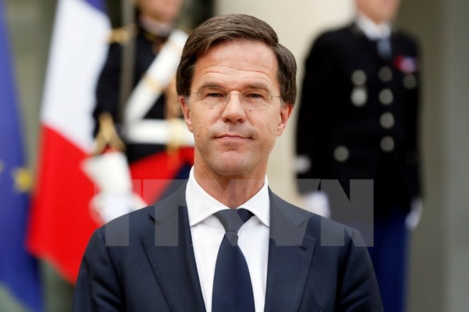 Thủ tướng Hà Lan Mark Rutte tại cuộc họp báo ở Paris nhân chuyến thăm Pháp ngày 16/6. (Nguồn: EPA/TTXVN)
