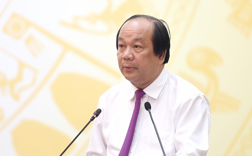 Bộ trưởng, Chủ nhiệm VPCP Mai Tiến Dũng phát biểu tại họp báo. Ảnh: VGP/Quang Hiếu