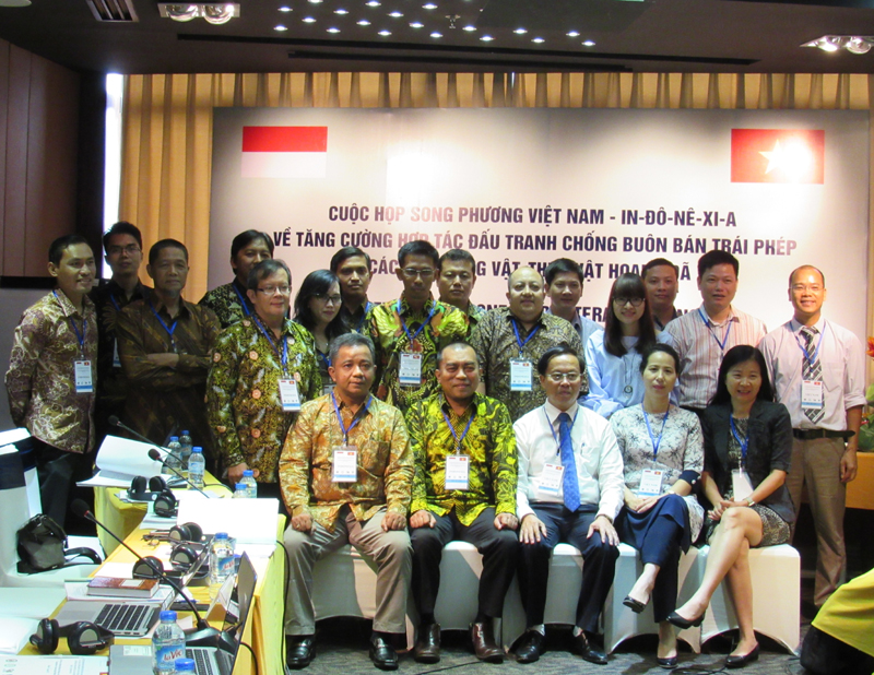  Đại biểu 2 nước Việt Nam – Indonesia tham dự cuộc họp song phương về tăng cường hợp tác đấu tranh chống buôn bán trái phép các loài động vật, thực vật hoang dã