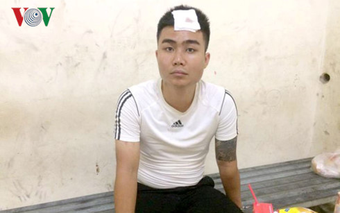 Đối tượng Nguyễn Hữu Đạt tại cơ quan công an