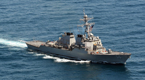 Tàu khu trục USS John S. McCain của Hải quân Mỹ. Ảnh: AFP.