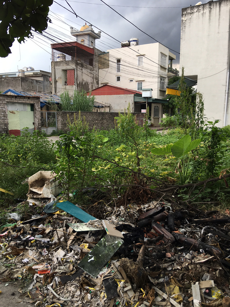 Ngay ở Trung tâm TP Cẩm Phả (khu dân cư 6A, phường Cẩm Trung, TP Cẩm Phả) cũng còn tồn tại bãi đất hoang, cỏ dại mọc um tùm, không được phát quang, dọn dẹp vô tình trở thành bãi rác thải bất đắc dĩ