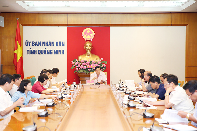 Đồng chí Nguyễn Đức Long, Phó Bí thư Tỉnh ủy, Chủ tịch UBND tỉnh chủ trì cuộc họp.