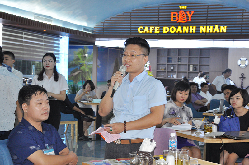 Tại phiên Cafe doanh nhân, nhiều doanh nghiệp đã các câu hỏi liên quan đến công tác hỗ trợ doanh nghiệp ứng dụng KHCN trong sản xuất, kinh doanh