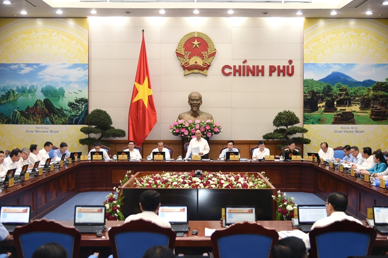 Quang cảnh phiên họp Chính phủ thường kỳ tháng 8/2017. Ảnh: VGP/Quang Hiếu