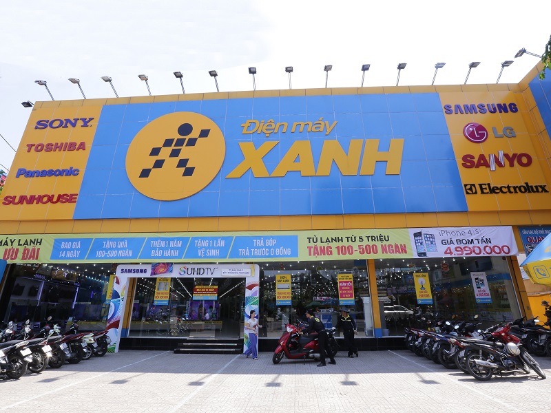 Điện máy Xanh hiện có tất cả 482 siêu thị trên toàn quốc, trong đó miền Bắc có 160 điểm.