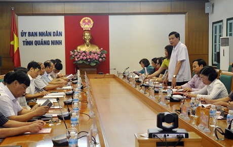 Đồng chí Nguyễn Đức Long, Phó Bí thư Tỉnh ủy, Chủ tịch UBND tỉnh phát biểu tại buổi làm việc