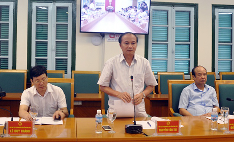 Đồng chí Nguyễn Văn Trì, Chủ tịch UBND tỉnh Vĩnh Phúc cảm ơn lãnh đạo tỉnh đã dành thời gian tiếp và làm việc với đoàn