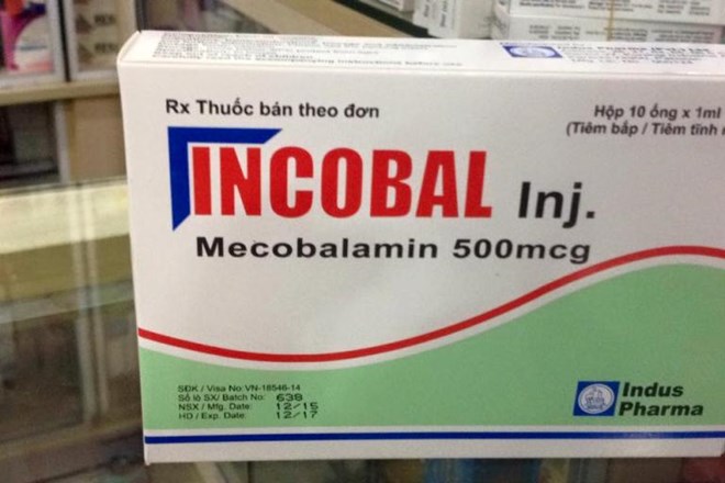 Thuốc Incobal Inj 500 mcg. (Nguồn: nhathuocyentrang.com)