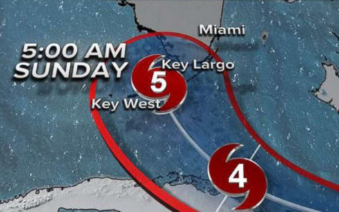 Diễn biến mới nhất của siêu bão Irma. (Ảnh: ABC News)