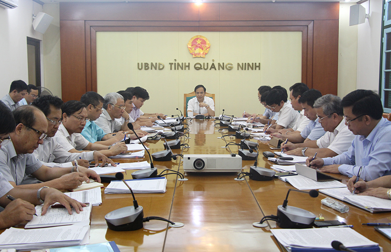 Đồng chí Đặng Huy Hậu, Phó Chủ tịch Thường trực UBND tỉnh phát biểu tại cuộc họp.