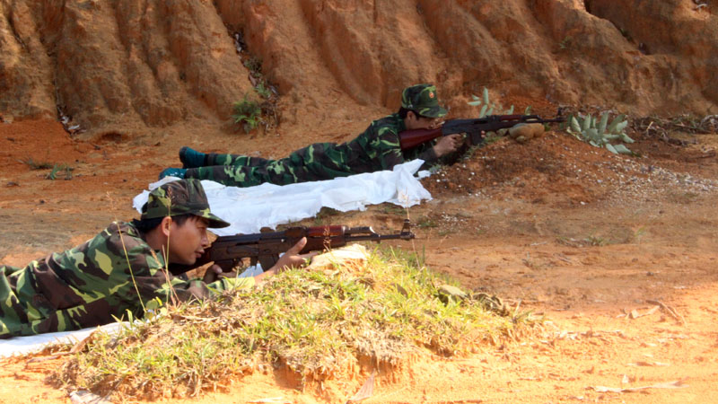 Ban CHQS huyện Bình Liêu tổ chức tập huấn cho cán bộ chiến sĩ DBĐV trên địa bàn