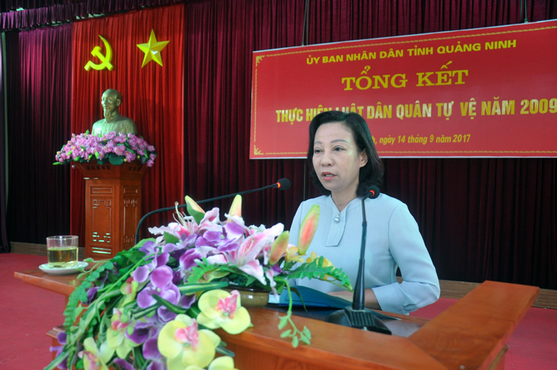 Đồng chí Vũ Thị Thu Thuỷ, Phó Chủ tịch UBND tỉnh phát biểu chỉ đạo tại hội nghị.