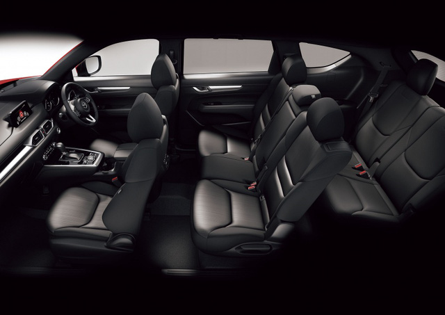 Tại thị trường Nhật Bản, Mazda CX-8 có 4 gói nội thất khác nhau. 2 trong số đó là nội thất bọc da và còn lại là bọc nỉ. Da Nappa và những chi tiết ốp gỗ thật nhằm "tăng sự ấm áp" cũng sẽ được trang bị cho mẫu crossover 3 hàng ghế này.