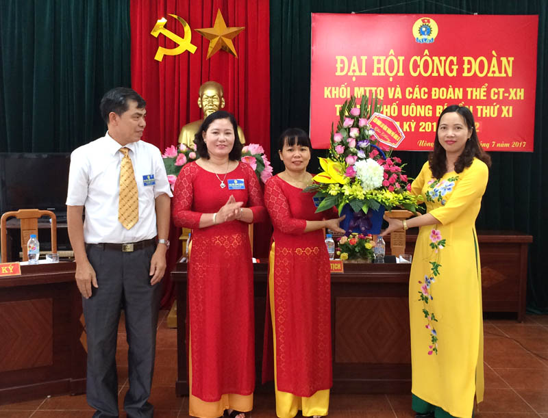 Khối MTTQ và các đoàn thể chính trị - xã hội thành phố Uông Bí tổ chức Đại hội Công đoàn lần thứ XI, nhiệm kỳ 2017-2022. ẢNH: Thanh Hương (Trung tâm TT&VH Uông Bí)