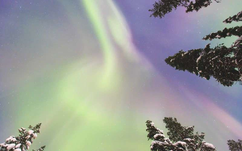 Cực quang ở Tromso, Nauy: Nằm trong Vòng Bắc Cực, vùng Tromso là một trong những nơi có cực quang đẹp nhất thế giới. Nếu may mắn, bạn thậm chí có thể bắt gặp ánh sáng hồng quét qua nền trời. Ảnh: Nick Tsuguliev/Getty Images.