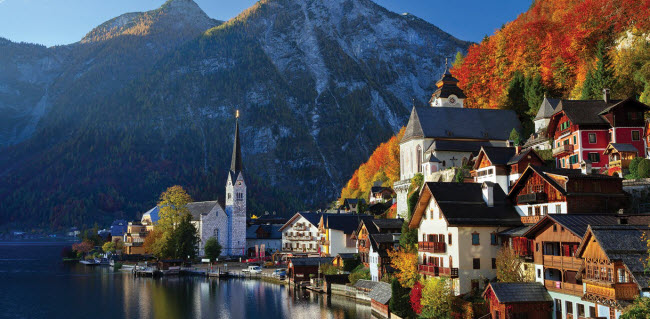 Hallstatt, Áo: Ngôi làng nhỏ này có phong cảnh đẹp như tranh vẽ.