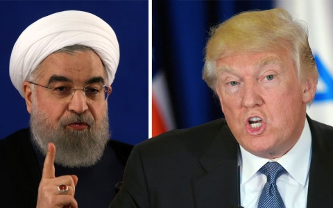 Tổng thống Iran Hassan Rowhani (trái) và người đồng cấp Mỹ Donald Trump. Ảnh: Reuters