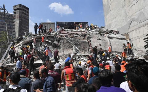 Hiện trường vụ động đất tại Mexico. Ảnh: Reuters