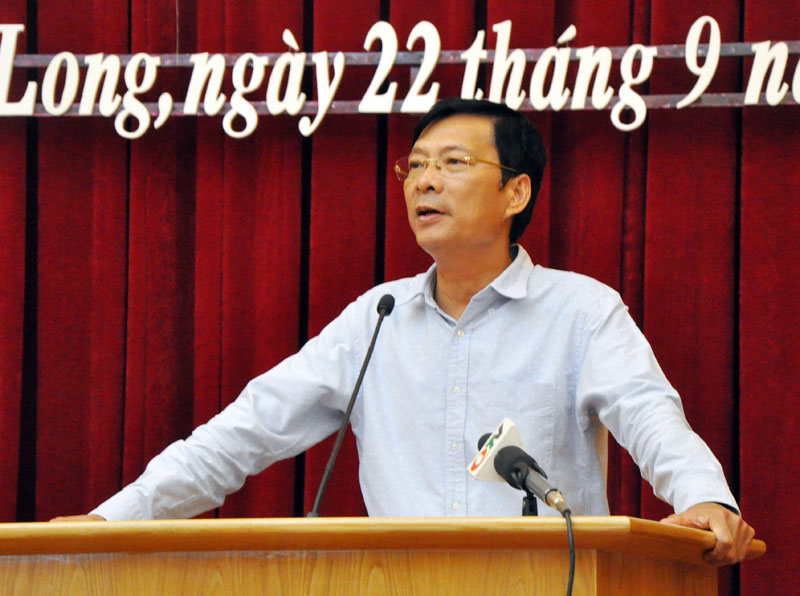 Đồng chí Nguyễn Văn Đọc, Bí thư Tỉnh ủy, Chủ tịch HĐND tỉnh phát biểu chỉ đạo tại hội nghị.