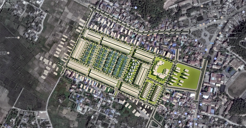 Phối cảnh Khu đô thị Gò Gai Central Park tại trung tâm thị trấn Núi Đèo, huyện Thuỷ Nguyên, TP Hải Phòng.