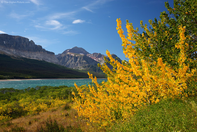 Công viên quốc gia Glacier, Montana: Lá cây chuyển màu tạo nên khung cảnh đẹp mê hoặc ở vườn quốc gia này. Nơi đây rất phù hợp cho những buổi cắm trại của gia đình và hay các chuyến tham quan ngắm động vật hoang dã. Ảnh: Discover.