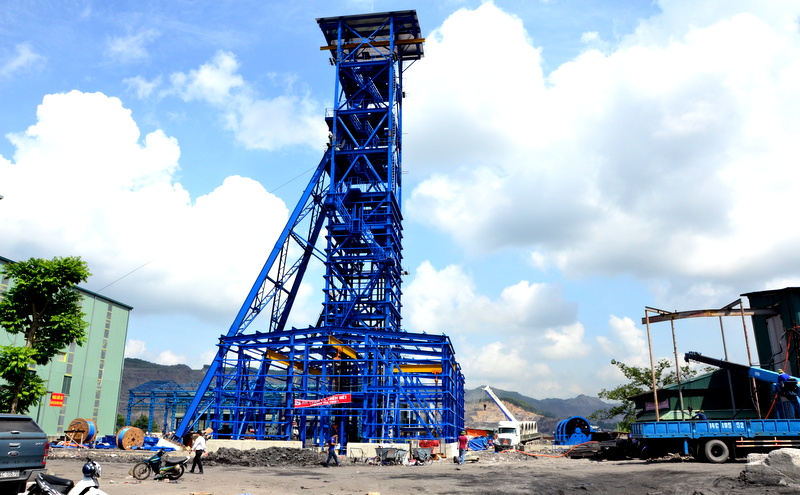 Tháp giếng phụ của Dự án mỏ hầm lò Núi Béo đang trong giai đoạn hoàn thiện và đưa vào vận hành