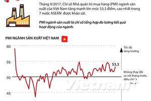 Việt Nam dẫn đầu ASEAN về chỉ số PMI ngành sản xuất