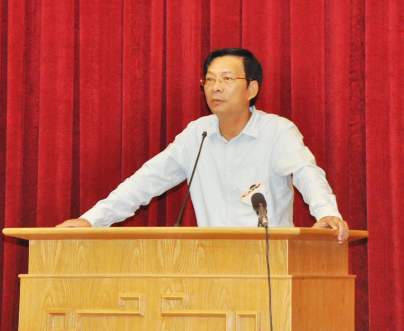 Đồng chí Nguyễn Văn Đọc, Bí thư Tỉnh ủy, Chủ tịch HĐND tỉnh phát biểu chỉ đạo hội nghị.