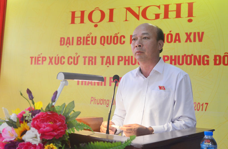 ĐBQH Lê Minh Chuẩn thông báo nội dung, chương trình kỳ họp thứ 4, Quốc hội khóa XIV tới cử tri TP Uông Bí.