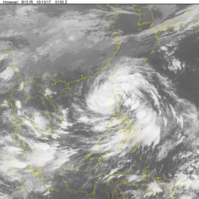Ảnh mây vệ tinh vị trí bão 11. (Nguồn: nchmf.gov.vn)