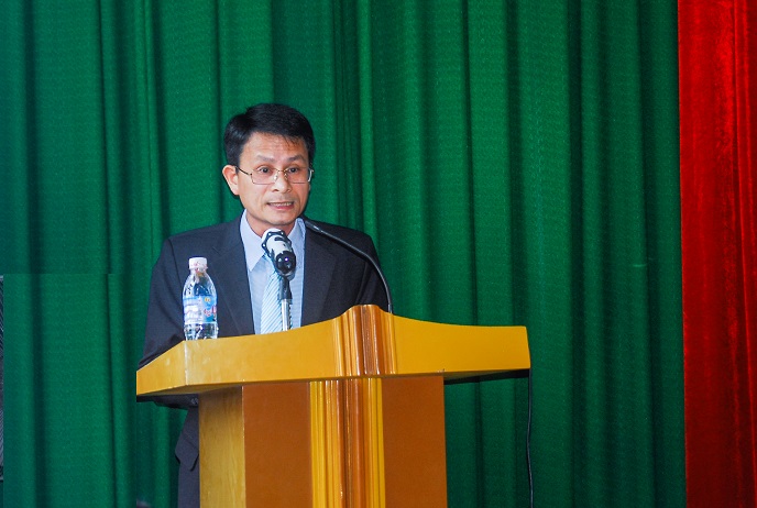 Đồng chí Dương Văn Hào, Phó Trưởng Ban Tuyên giáo Tỉnh ủy, phát biểu khai mạc lớp tập huấn