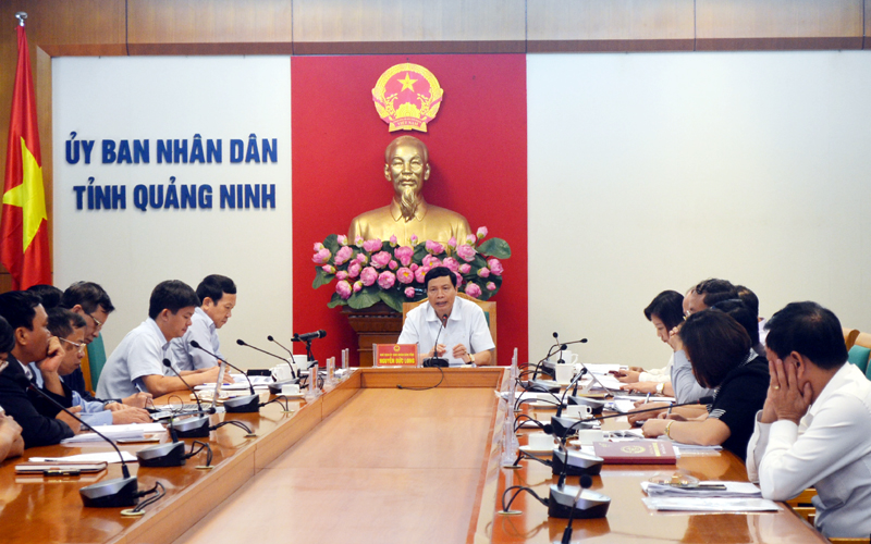 Đồng chí Nguyễn Đức Long, Chủ tịch UBND tỉnh phát biểu kết luận tại cuộc họp