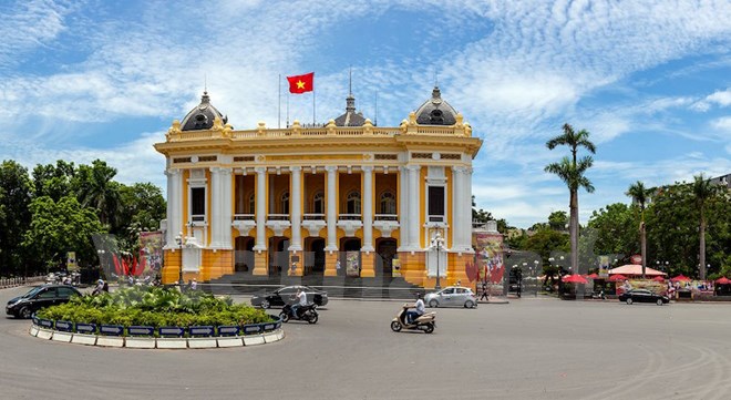 Nhà hát Lớn Hà Nội hiện nay - một trong những công trình kiến trúc tiêu biểu của Thủ đô. (Ảnh: Minh Sơn/Vietnam+)