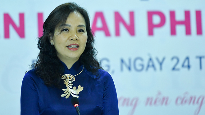 Bà Ngô Phương Lan - Cục trưởng Cục Điện ảnh - Trưởng BTC Liên hoan phim Việt Nam  chia sẻ những nét mới trong LHPVN lần thứ 20
