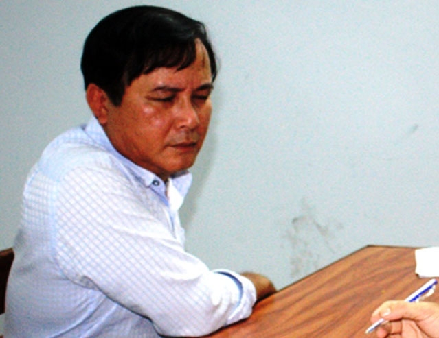Đối tượng Trần Quang Trung bị bắt tại cơ quan điều tra.