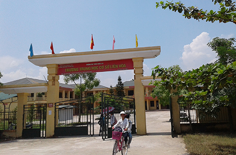 Trường THCS Liên Hòa xây dựng ngay trên vùng đất học làng Quỳnh Biểu.