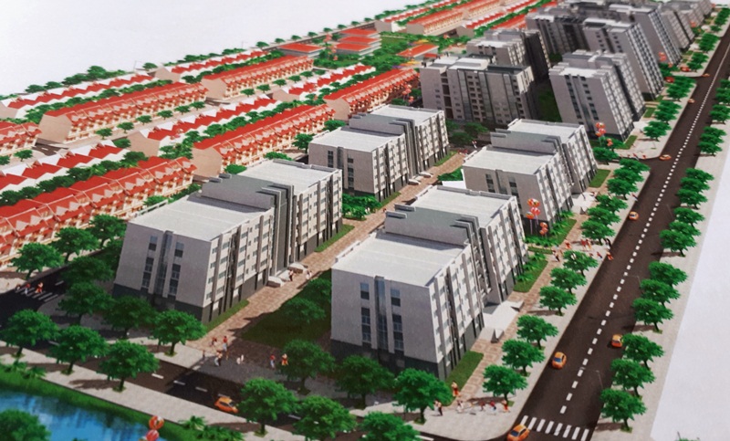 Phối cảnh tổng thể dự án xây dựng khu thiết chế của công đoàn cho lao động ngành Than tại lô 9, cọc 6, phường Cẩm Thịnh, TP Cẩm Phả.