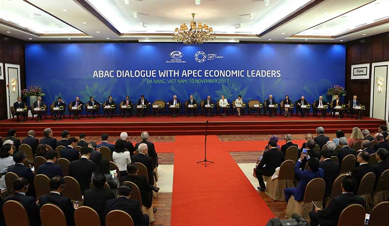 Toàn cảnh phiên đối thoại Lãnh đạo APEC và ABAC.